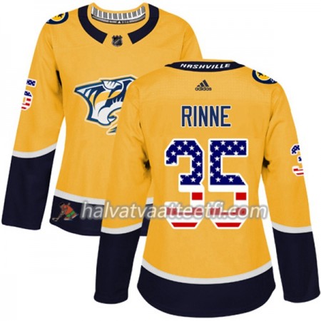 Naisten NHL Nashville Predators Pelipaita Pekka Rinne 35 Adidas 2017-2018 Kulta USA Flag Fashion Authentic Naisten NHL Nashville Predators Pelipaita Pekka Rinne 35 Adidas 2017-2018 Kulta USA Flag Fashion Authentic